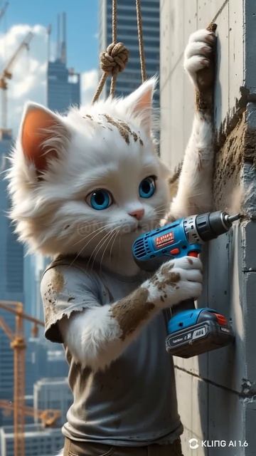 Тяжёлая работа котика ради мечты 
#котики #мультик #мечта