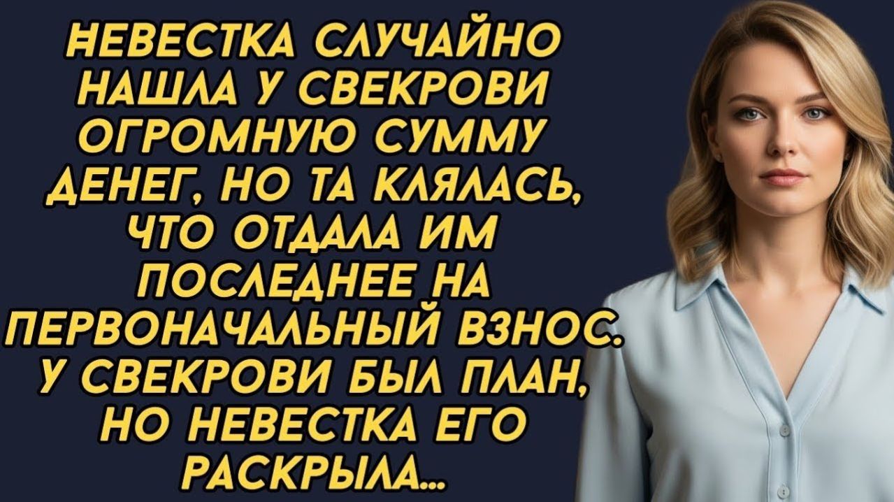 Невестка нашла у свекрови огромную сумму денег, У свекрови был план, но невестка его раскрыла