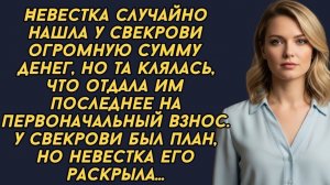 Невестка нашла у свекрови огромную сумму денег, У свекрови был план, но невестка его раскрыла