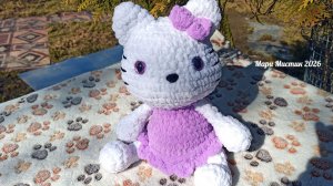 Китти #вязаная_игрушка #ализе_веллюто +79215950848 #вяжу_на_заказ