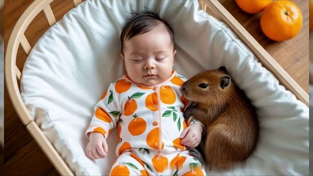 Колыбельная о капибаре для детей на английском с субтитрами. #ai #baby #lullabymusic