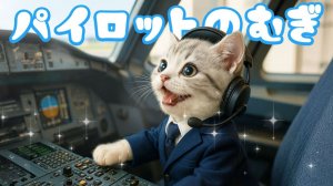 【Офисный котик Муги】Репортаж из жизни Муги, который стал пилотом 🐱✈️