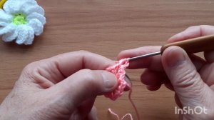 Вяжем цветочек крючком , резиночка для волос.