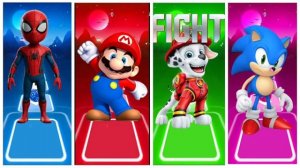 Человек Паук против Супер Марио против Щенячьего Патруля и Соника