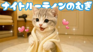 【Офисный котик Муги】Спокойной ночи!! Репортаж из жизни Муги: ночной распорядок 🐱🌕🌃