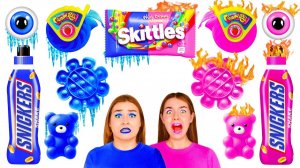 Холодное vs Горячее и Розовое против Синего Челлендж | Эпичная Битва с Едой