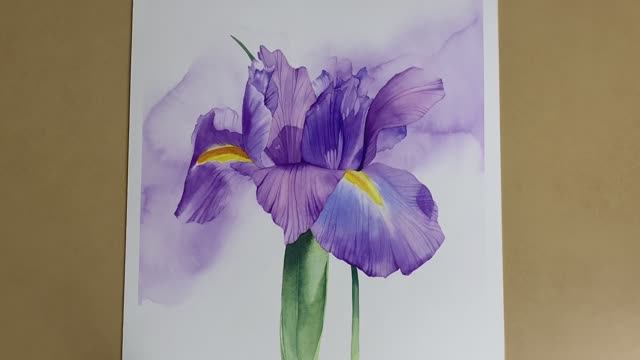 Акварельная живопись - ИРИСЫ. Объяснение техник ⚘