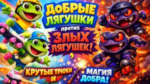 Очаровательные Добрые лягушки против злых лягушек: Эпические трюки на роликовых коньках!