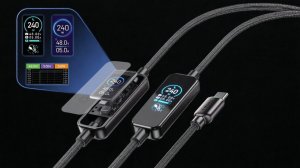 Качественный USB-C кабель с большим цветным дисплеем и сенсорным переключением | MXD CM1