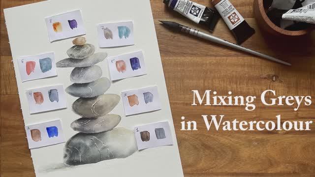 Смешивание оттенков серого в акварели от Anastasia Mily