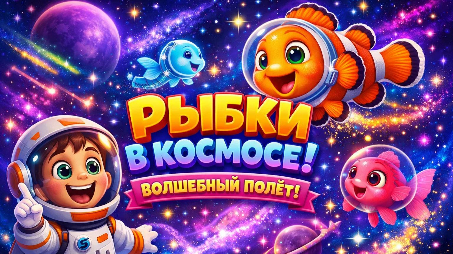 Ловите рыбу в космическом приключении! Волшебные рыбки плавают среди звезд 🐟🌌 смотреть онлайн