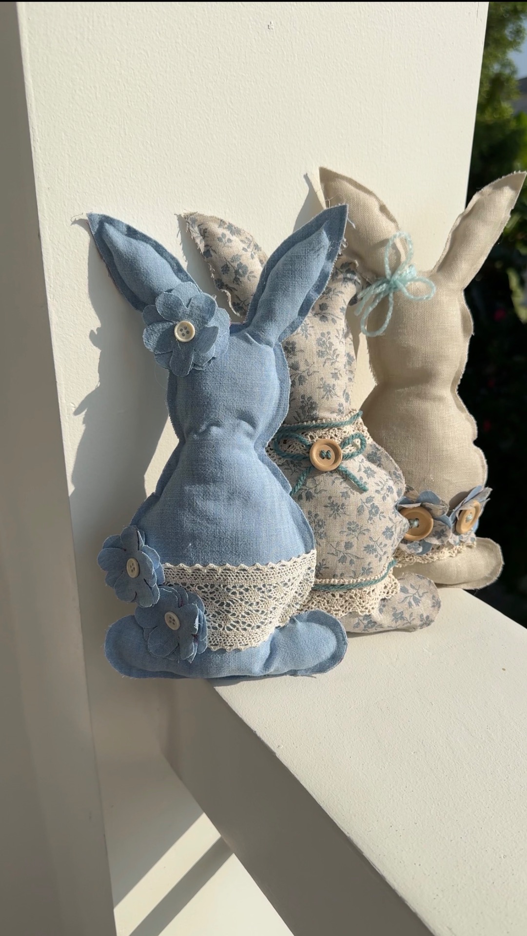 Милые зайцы из ткани с помощью клеевого пистолета 🩵🐇🩵