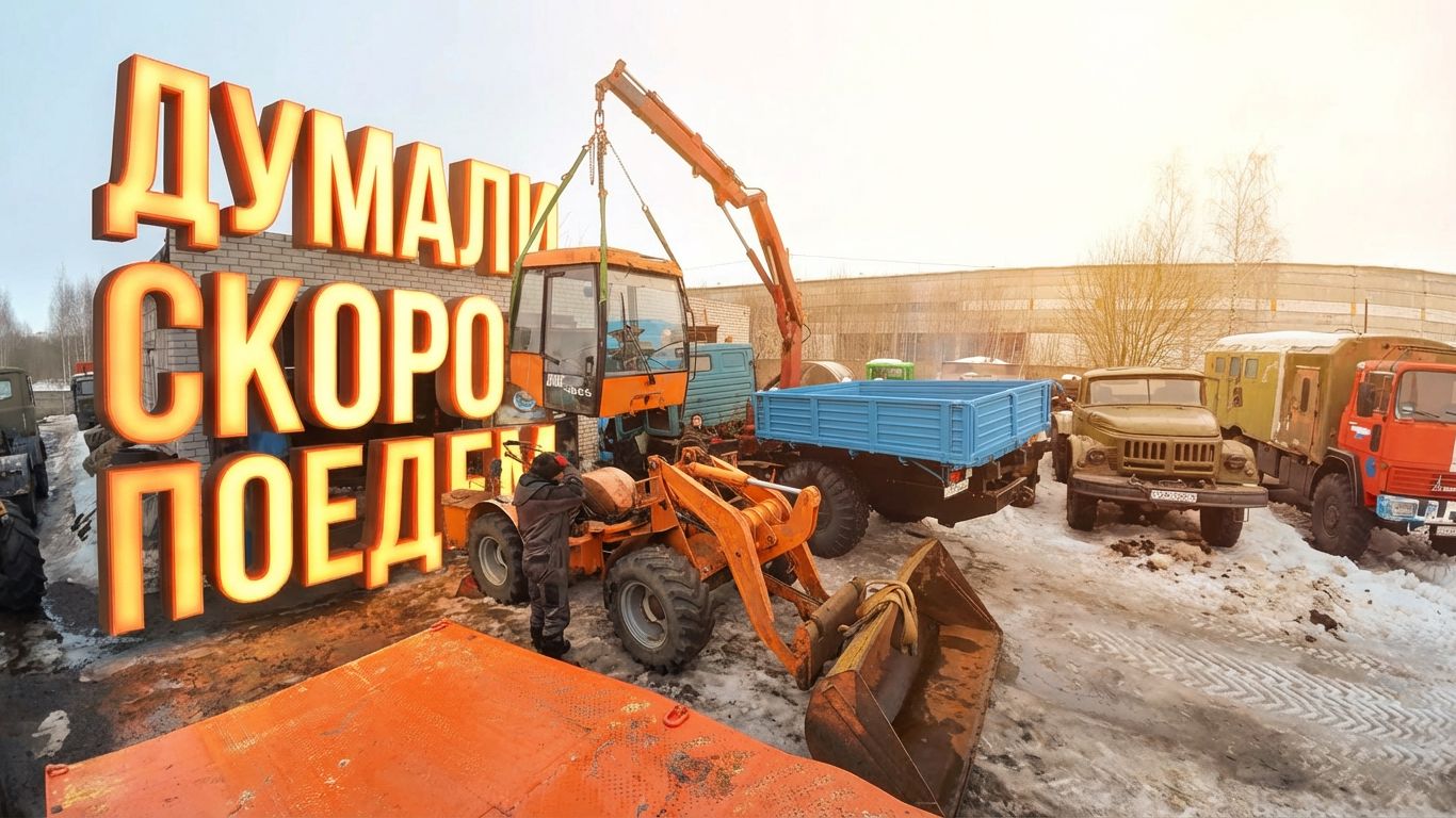 Оживил брошенный погрузчик, но поехать не получилось!!