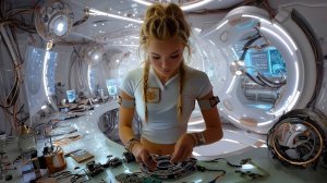 Relaxing Future City Journey in 4K (Sci-Fi Ambience) | Skyport + Flying Vehicles + Space Station