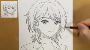 Удивительный рисунок аниме-девушки карандашом | Простой рисунок карандашом