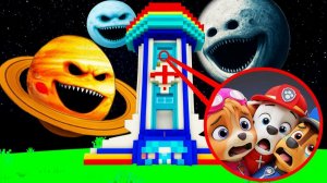 😳СЕМЬЯ ЛУНЫ ПОВИСЛА НАД БАЗОЙ ЩЕНЯЧЕГО ПАТРУЛЯ В МАЙНКРАФТ