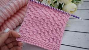 Рельефный узор спицами "Чешуя"