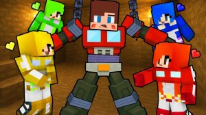 Джей Джей Трансформер в "Ловушке любви" от Девушек в цветах десептиконов. Майнкрафт Мультик