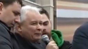 Jarosław Kaczyński przemawia w Kijowie