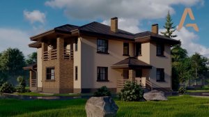 Красивый дом с функциональной планировкой. Проект двухэтажного дома с террасой и балконом