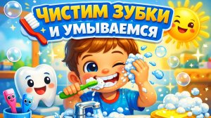 Весёлая детская песня 🦷Чистим зубки и умываемся | Песенка для малышей