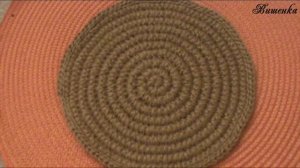 Вязание крючком из джута подставки под горячее