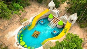 Строительство люксового подземного замка с частным бассейном, навык на миллион долларов.