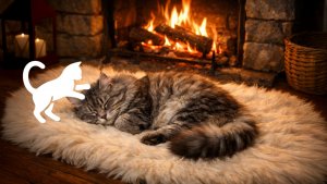 камин 4 часа • кот у огня мурчание ночь уют • для сна и отдыха 🔥без музыки • мурлыканье кота