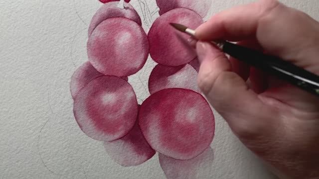 Рисуем виноград акварелью. Главное — подготовка