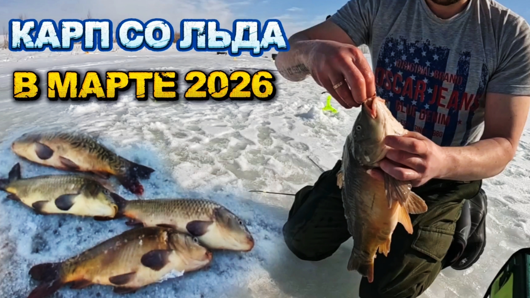 РЫБАЛКА НА КАРПА В МАРТЕ 2026!!ЛОВЛЯ КАРПА НА МОРМЫШКУ!!#карп #мормышка #поклёвка