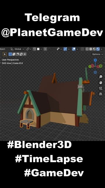 Таймлапс моделирования домика охотника