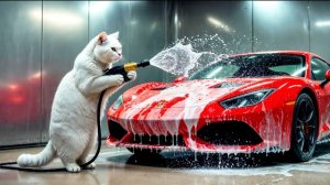 Подарок от робота для белой кошки и котенка Трогательная 3D-история о кошке Ультрареалистичная