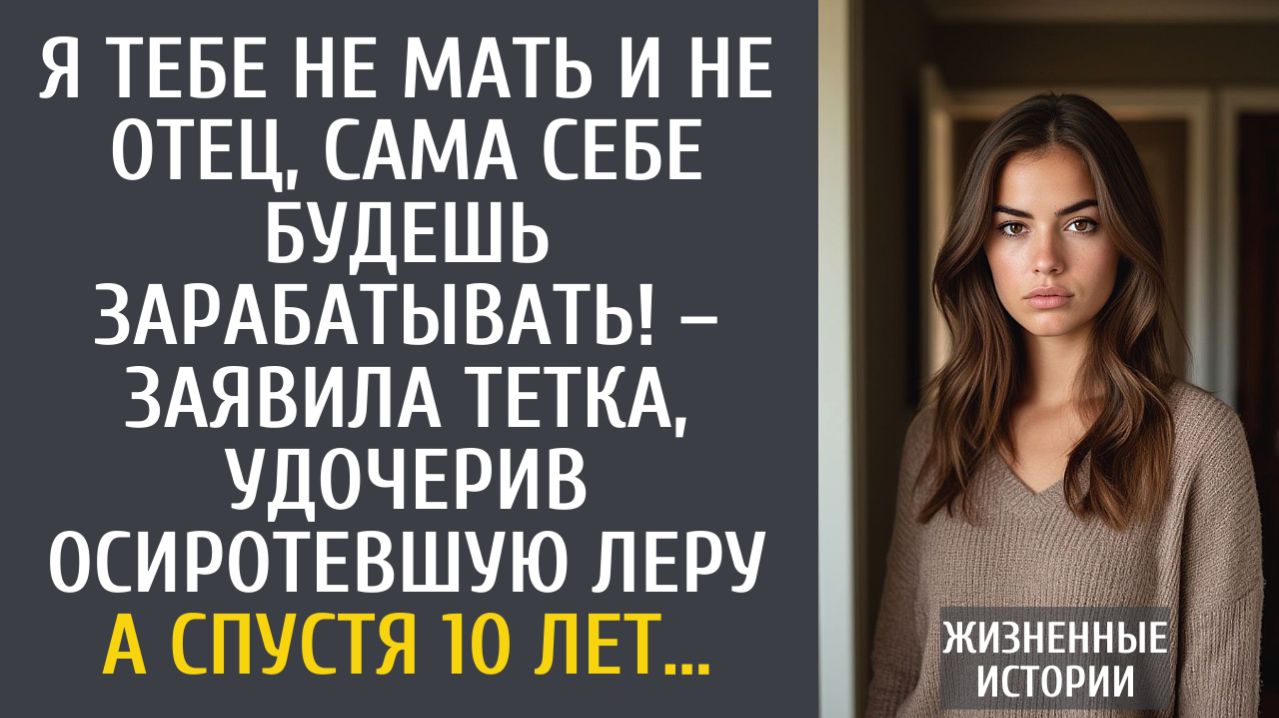 истории из жизни Я тебе не мать и не отец, сама себе будешь зарабатывать! – заявила тетка, удочерив…