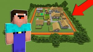 НУБ ПОСТРОИЛ ЗАЩИТУ ДЛЯ ДЕРЕВНИ ЖИТЕЛЕЙ В МАЙНКРАФТ ! НУБИК ПРОТИВ  ТРОЛЛИНГ ЛОВУШКА В MINECRAFT