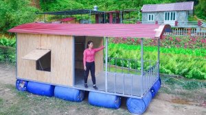 Обшиваю домик на озере фанерой. Делаю пол и стены. Серия 61. Ли Фук Ви