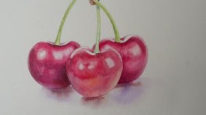КАК НАРИСОВАТЬ ВИШНИ 🍒 Акварельный мастер-класс для начинающих