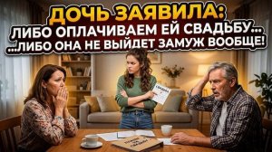 Истории из жизни \ Дочь заявила, что либо мы оплачиваем ей свадьбу, либо она...