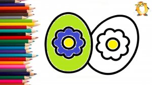 Мультик - раскраска для детей ПАСХАЛЬНЫЕ ЯЙЦА. Учимся как рисовать ЯЙЦА НА ПАСХУ // ОБУЧАШКА ТВ