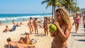 МУЖЧИНЫ в ВОСТОРГЕ от это пляжа из-за ярких красоток в микробикини