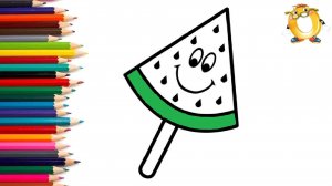 Мультик - раскраска для детей МОРОЖЕНОЕ. Учимся как рисовать ЭСКИМО вместе с детьми // ОБУЧАШКА ТВ