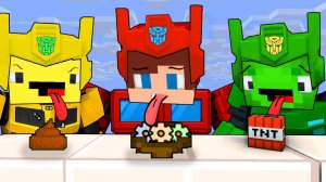 Джей Джей против Майки против Банана в игре-трансформере. Майнкрафт Мультик