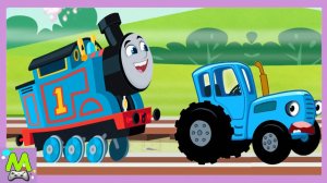 Синий Трактор против Паровозика Томаса.Гонки на Ферме и в Пустыне.Кто Лучше и Быстрее