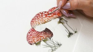 Как нарисовать гриб. Мастер-класс по акварельной живописи. Рисуем мухоморы