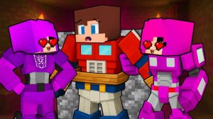 Джей Джей Трансформер в любовной ловушке девочек-злых десептиконов. Майнкрафт Мультик