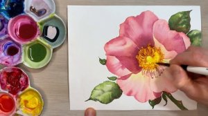 Как я использую три основных техники акварели для прорисовки фона, листьев и деталей! ЧАСТЬ 2