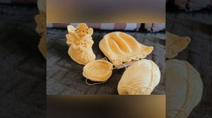 📌🌼Рабочий процесс, комплект ддя малышки ( песочник,шапочка,пинетки)📌🌼