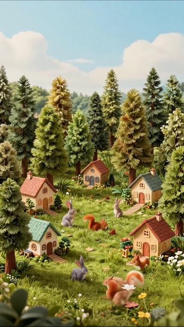 Мир меховых друзей: Лесная деревня #лес #зверюшки #мирприроды