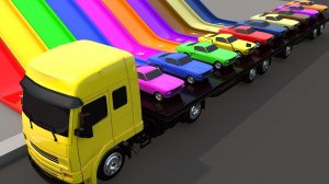 Цвета и игрушки для детей - Учим цвета и цифры с игрушечным суперкаром монстр-трак и цветные мячи