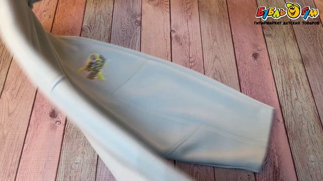 Брюки Lanson Kids спортивные на эластичном поясе с завязками и милым сердечком голубые - видео
