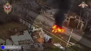 🔥☠«Охотник» громит бронетехнику и пехоту ВСУ на Константиновском направлении